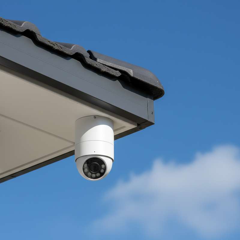 Caméra de vidéosurveillance installée à l’extérieur d’une maison